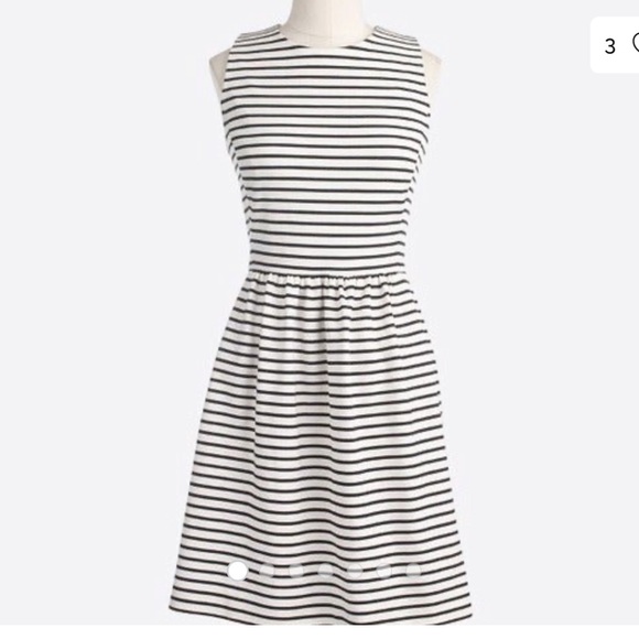 Jcrew Striped Pleated Ponte Dress - Picture 1 of 4